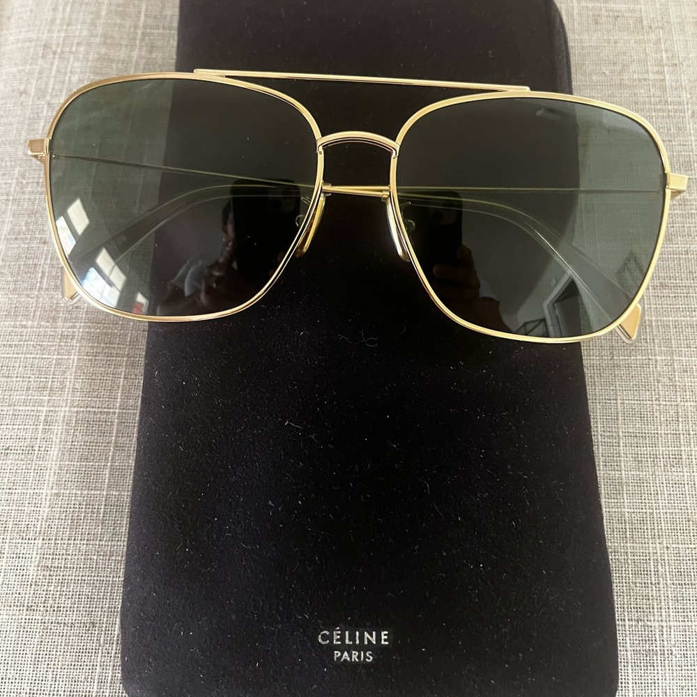 Celine Gold Aviator Sunglasses